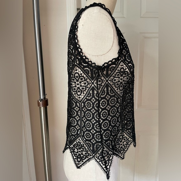 Black lace top from Anthropologie - Picture 2 of 6